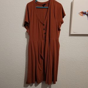 Torrid Rust Skater Dress (short sleeve)